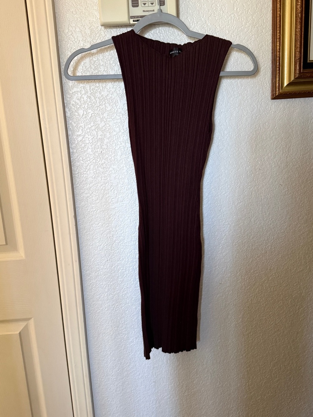 White fox brown Sleeveless Ribbed mini dress xs